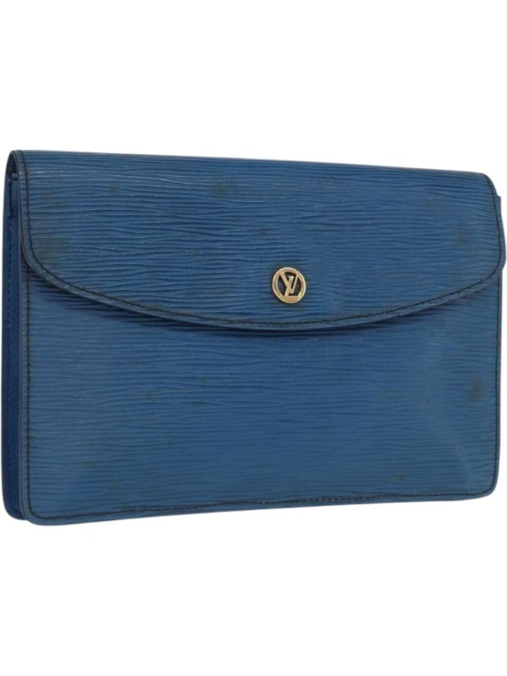 LOUIS VUITTON Epi Montaigne 23 Clutch Bag Blue M52665